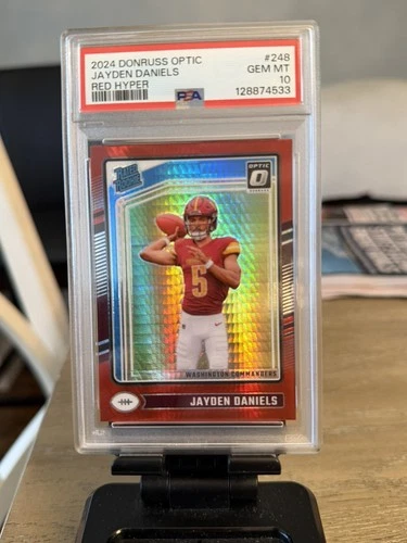 2024 Panini Donruss Optic - Rated Rookie Jayden Daniels Red Hyper Prizm PSA 10