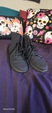 Doc Dr Martens Shoreditch Black Canvas Boots Women s Size 8 Lace Up Worn Once