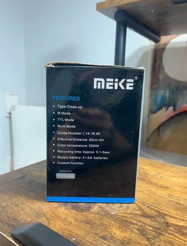 MEIKE MK-14EXT i-TTL LED Macro Ring Light Flash For Nikon D5600 D5200 D5100 D90 - Image 2 of 4