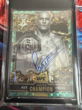 Alex Pereira Geometric Aqua Mark Of A Champion Auto - 2025 Topps Chrome UFC