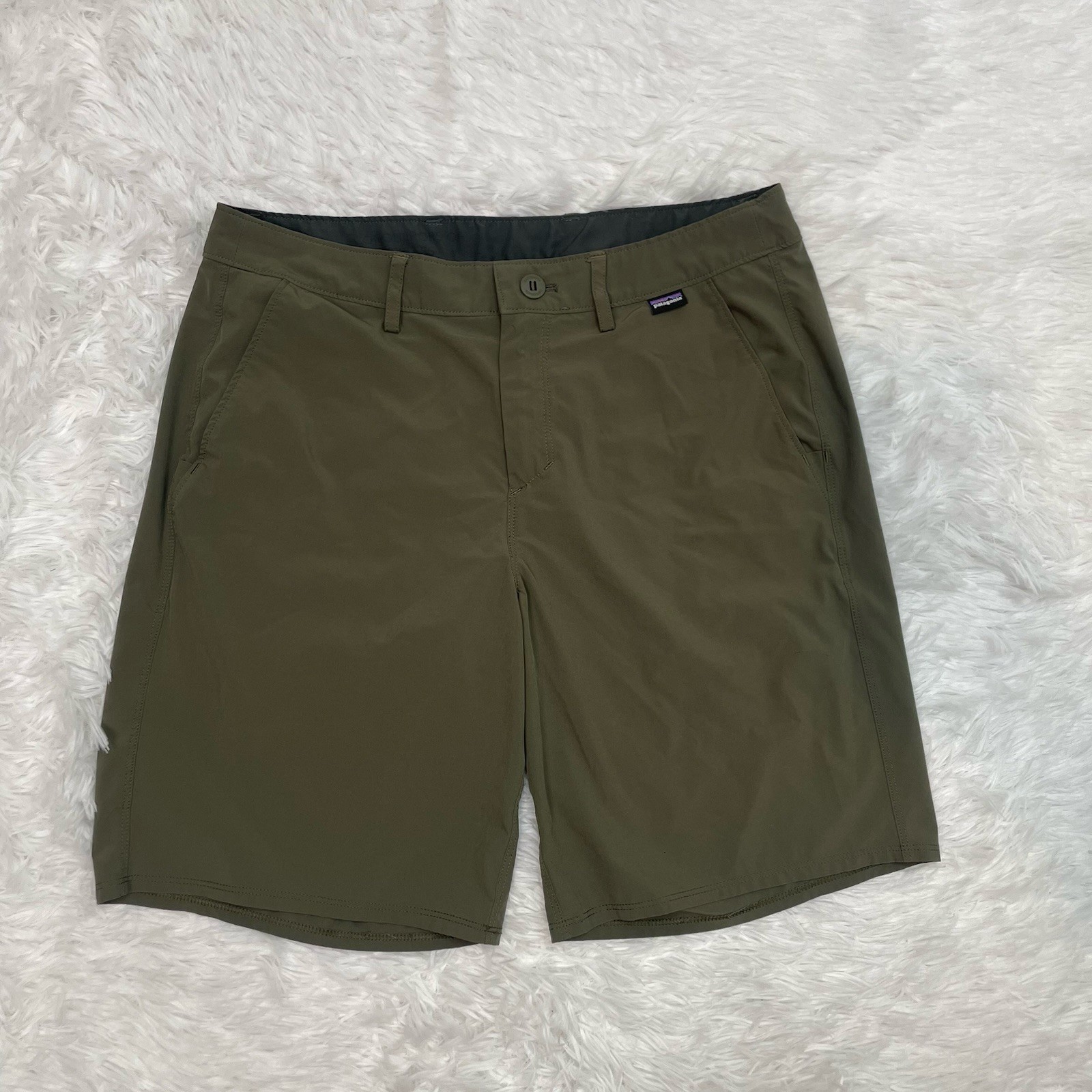 Patagonia Men’s Size 30 Hydro Series Board Shorts Green Outdoor Hiking FLAW