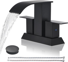 Black Waterfall Bathroom Faucet - 4Inch 2 or 3 Holes Centerset Faucet Bathroom