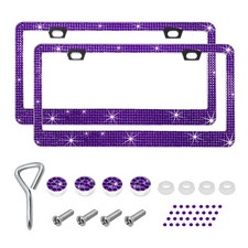 Bling License Plate Frame With Glitter Rhinestone Covers For Womens Cars Bling License Plate Frame With Glitter Rhinestone Covers For Womens Cars