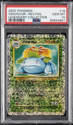 2002 POKEMON LEGENDARY COLLECTION #18 VENUSAUR-REVERSE FOIL PSA 10