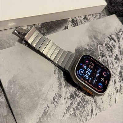 Apple Watch Ultra 49mm Titanium Silver Metal Band GPS Fitness Tracker