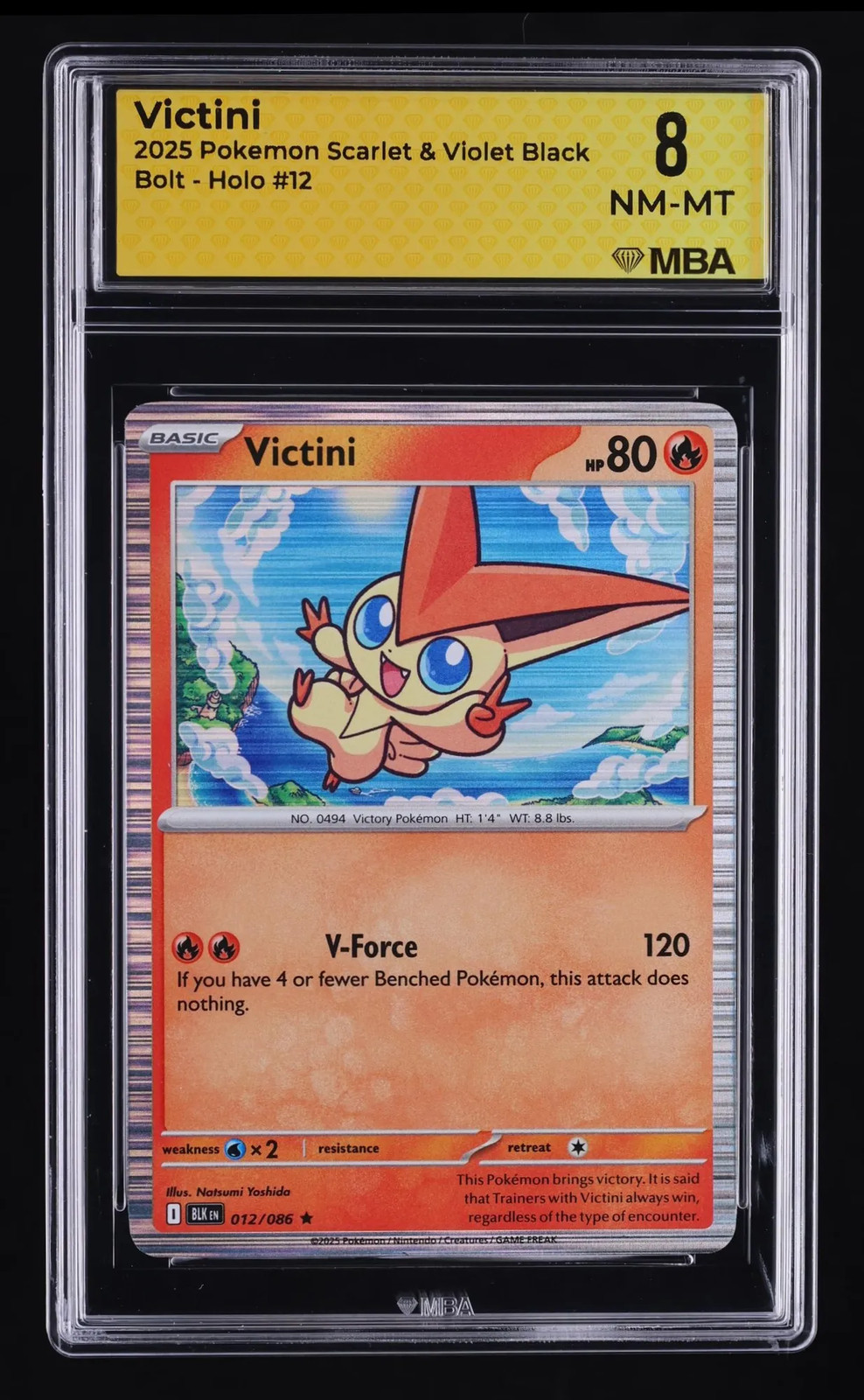 2025 Pokemon Scarlet & Violet Black Bolt Victini Holo MBA 8 #12
