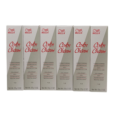 6 Pack Wella Color Charm Permanent Gel Hair Color 725 Sunlight Blonde Brown 2oz