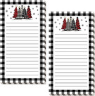 2Pcs Christmas Magnetic Notepads Rustic Xmas Tree List To-Do Paper Pad Black Whi