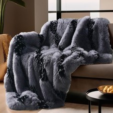 Fox Faux Fur Blanket Luxury Fur Throw Blanket Sofa Fluffy Blanket Super Warm ...