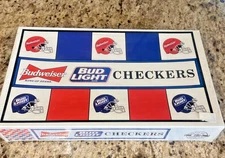 Vintage Checkers Budweiser vs Bud Light NFL BEER Football helmets sealed