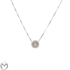 Collana oro bianco 18 Kt 750 diamanti 0,09 ct -1160/ST-