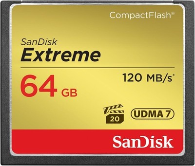 SanDisk SDCFXSB-064G-G46 Extreme 64GB CompactFlash Memory Card 120 MB/s Black