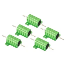 25W 300 Ohm Aluminum Shell Resistor, 5pcs Housing Resistor 5% Tolerance, Green