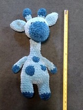 Floppy Teal Crochet Amigurumi Giraffe, 23", New...Neck Perfect For Little Hands