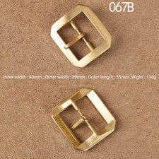 Octagonal Solid Brass Pin Belt Buckle for Men Women Leatherwork craft DIY 40mm