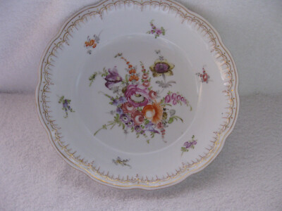 BOWL, HAND PAINTED FRANZISKA HIRSCH, MARKED H WINGS, DRESDEN, J&C SENTA BAVARIA
