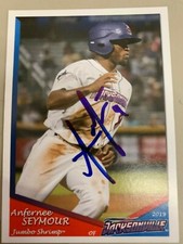 Anfernee Seymour 2019 Jacksonville Jumbo Shrimp Signed Card Minors Miami Marlins