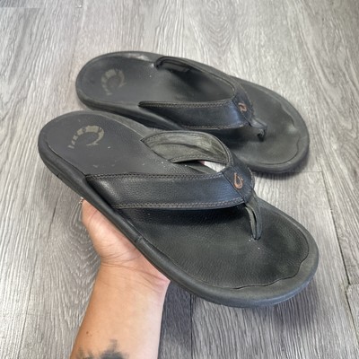Olu Kai size 10 Men\'s Black Flip Flops OluKai Hiapo Men main image 4