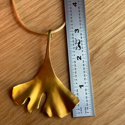 Collier Pendentif Disque Plaqué Or Robert Lee Morris Vintage - Sur Cordon - Occasion Excellent état