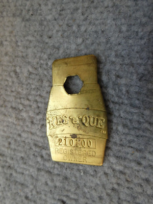 KEG A QUE BRASS LOST KEY RETURN TAG