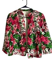evan picone elegant pink floral blazer for women size 8p