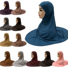 2 Piece Muslim Women Headscarf Shawl Scarf Hijab Wrap Headwear Amira Islamic