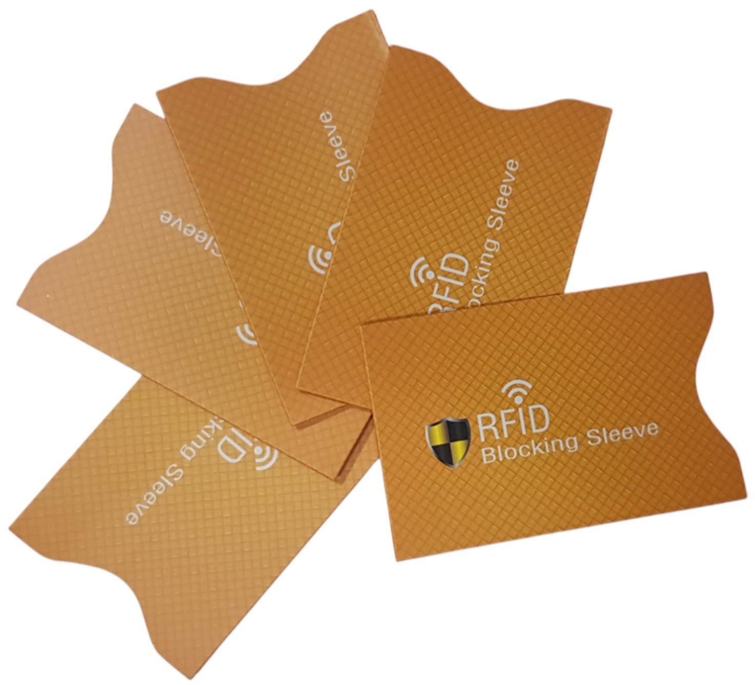 5 X RFID Blocking Sleeve NFC Anti Scan ID Credit Card Holder Case, Yellow Secure