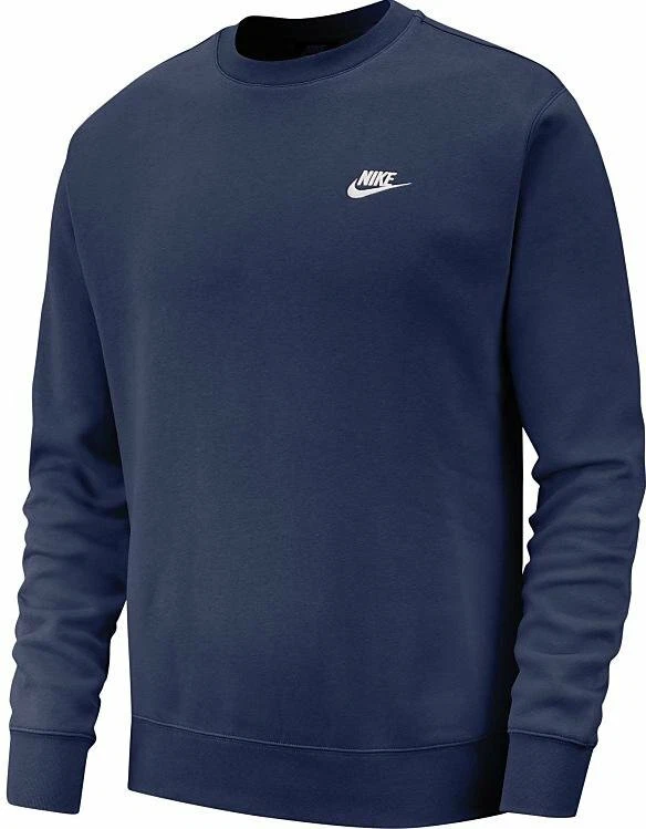 Nike Sportswear Club Fleece Crew Mens Sweatshirt Blue Multi Size Pullover Top