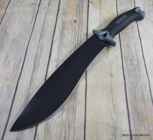 KERSHAW "CAMP 10" FIXED BLADE HUNTING KNIFE MACHETE BLACK FRN SHEATH RAZOR SHARP - Picture 2 of 8