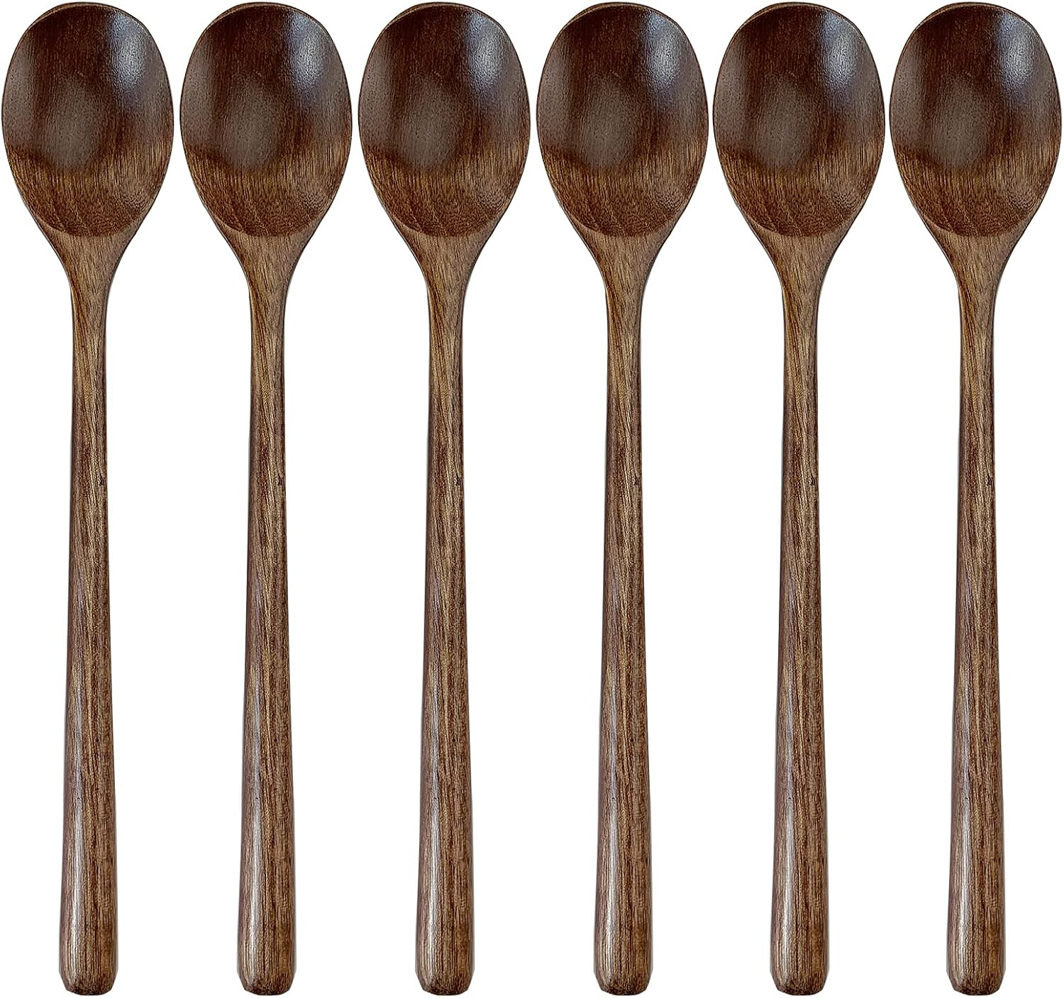 Wooden Spoons for Eating,  9 Inch Small Wooden Soup Spoon Mixing Stirring Tastin