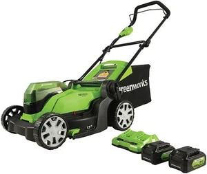 Greenworks 48V 17'' Tondeuse à gazon sans fil avec 4Ah Batterie Li-ion & Chargeur ~Nouveau