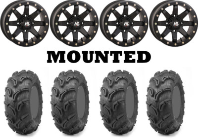 Kit 4 Maxxis Zilla 27x10-14/27x12-14 on High Lifter HL9 Beadlock Matte Black 550
