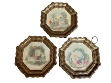 1960's Vtg Burwood Man Woman Dancing USA Wall Hanging Set Of 3 MCM 4443 READ