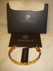100% AUTHENTIC NEW VERSACE GRECA MEN GOLD PLATED BRASS CURVED CUFF BRACELET SZ M — photo 4