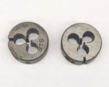 2 BTS 6-36 NS Round Dies 13/16" OD Screw Adjustable Die Carbon Steel Japan