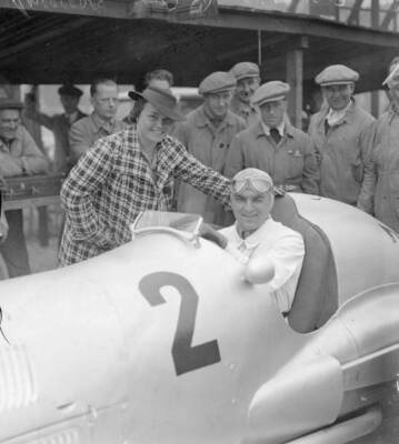 1927 German Motor Racing Driver Hermann Lang In Practice Old Photo