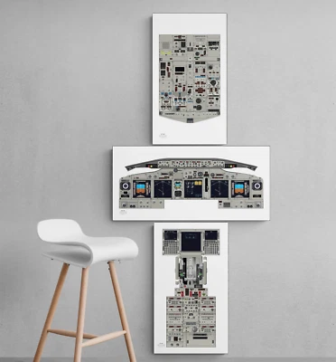 Boeing 737-800 - Cockpit Poster Training Panels Free Shipping!
