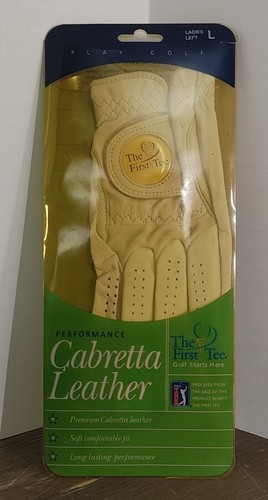 Vintage The First Tee Womens Cabretta Leather Golf Glove White Left Hand Large - Picture 1 of 8