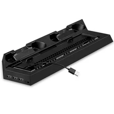 OSTENT Dual Motors Cooling Fan Radiator Charger Station USB Hub Vertical Stan...