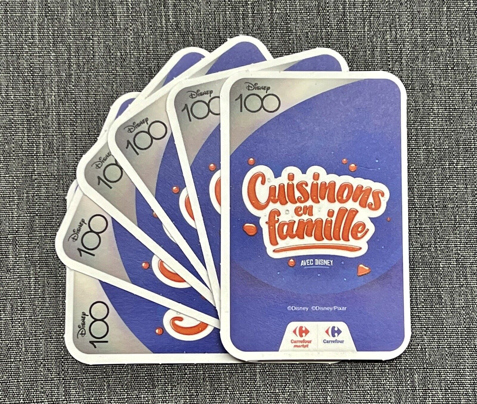 Lot de 4 cartes "Cuisinons en famille" Carrefour au