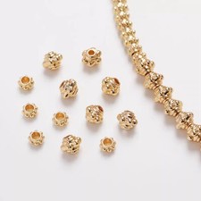 20pcs Round Spacer Beads,14K Gold Plated Brass Round Ball Jewelry Making Beads