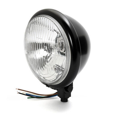5 3/4'' Bates Style Scheinwerfer schwarz Headlight Harley Chopper Cafe Racer Brat