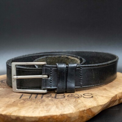 Dustin Herren Gürtel Vintage Leder Jeansgürtel Schwarz Größe 40