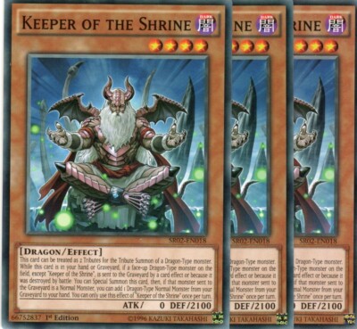 yugioh 3x Keeper of the Shrine SR02-EN018 COMMON 1AUFLAGE ENGLISCH