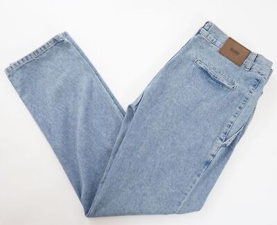 HUGO BOSS Django Herren Bundfalten-Jeans Hose W31 L32 31/32 blau hellblau stone