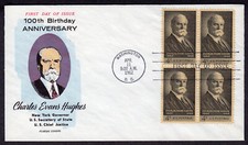 1962 Chief Justice Hughes 100th (Scott 1195) - Fluegel H/C Blk/4 FDC MU62