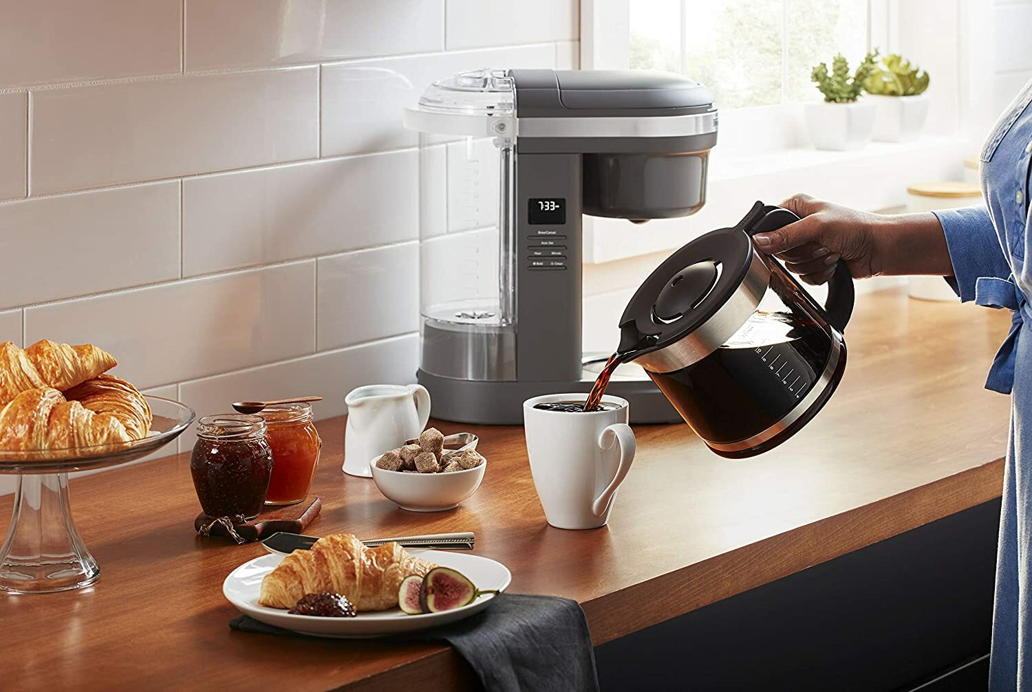 KitchenAid KCM1208DG Spiral Showerhead 12 Cup Coffee Maker, Matte Charcoal Grey