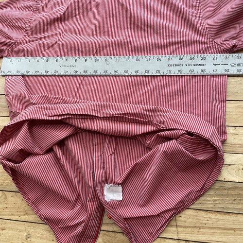 LOUIS PHILLIPE Button Up Shirt Men L 44" 40cm Red Striped Premium Cotton Picnic - Picture 23 of 24