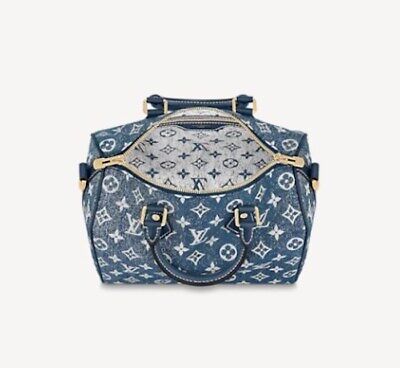 Louis Vuitton Speedy Bandouliere Duffle 25 Navy Blue Denim Louis Vuitton Speedy Bandouliere Duffle 25 Navy Blue Denim