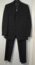 GEORGE MENS CHARCOAL WOOL BLEND SINGLE BREASTED 2PCS SUIT CHEST-40L W-34" MS143 